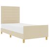 vidaXL Estrutura da Cama com cabeceira Creme 90 x 190 cm tecido