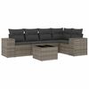 vidaXL 6 pcs conjunto sof&aacute;s de jardim com almofad&otilde;es vime cinzento
