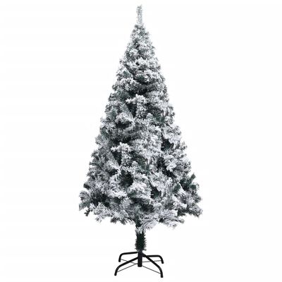 vidaXL Árvore de Natal artificial c/ flocos de neve 120 cm PVC verde