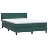 vidaXL Cama box spring com colch&atilde;o 160x210 cm veludo verde escuro