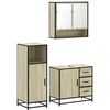 vidaXL 3 pcs conj. m&oacute;veis casa banho derivados madeira carvalho sonoma