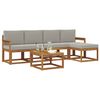 vidaXL Conjunto de Sof&aacute;s para Exterior 6 pcs Cinza Natural e Claro