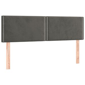vidaXL Cabeceiras cinzento-escuro 144x5x78/88 cm veludo