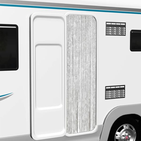 vidaXL Cortina anti-insetos 56x185 cm chenille cinzento