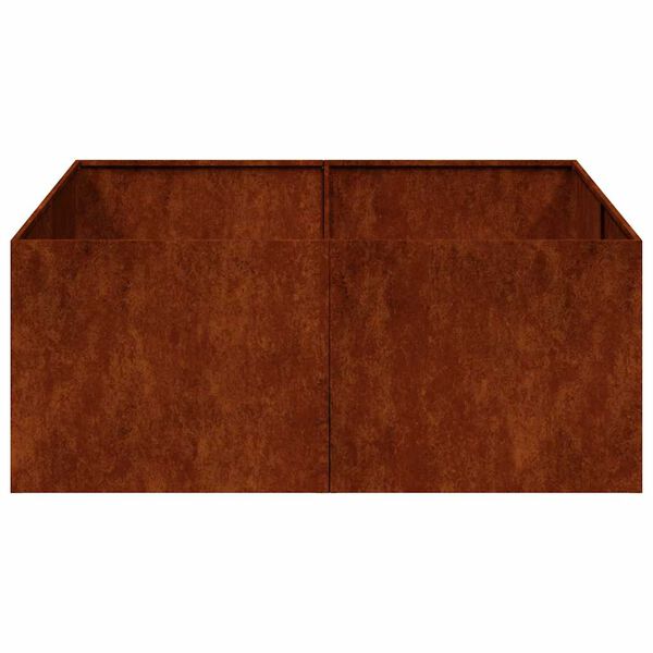 vidaXL Floreira enferrujada 100x100x40 cm a&ccedil;o resistente