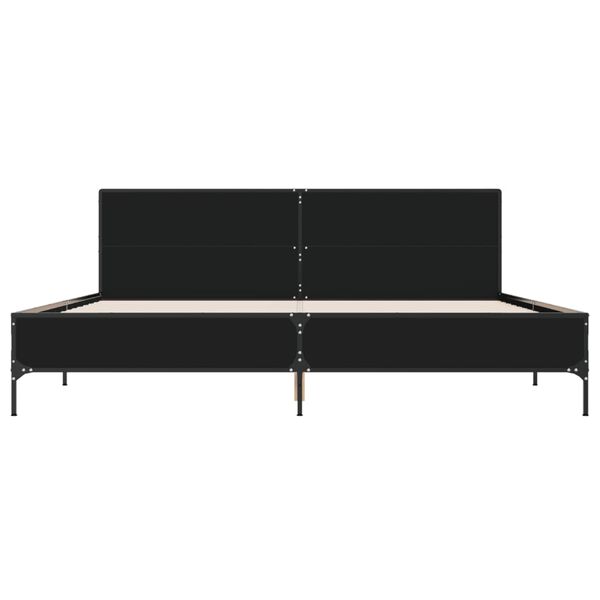 vidaXL Estrutura de cama 200x200 cm derivados de madeira/metal preto