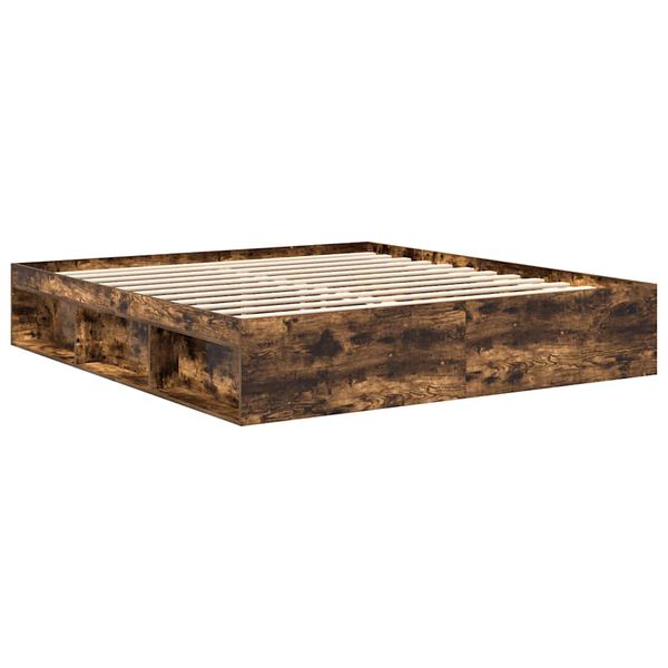 vidaXL Estrutura de cama super king size 180x200 cm carvalho fumado