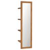 vidaXL Espelho de parede com prateleiras 30x30x120 cm teca maci&ccedil;a