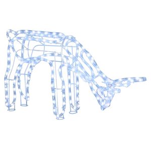 vidaXL Figura de rena de Natal 73x31x45 cm branco frio