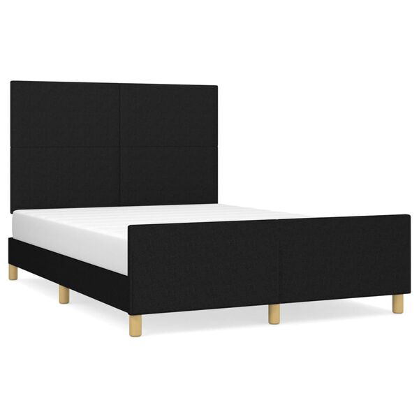 vidaXL Estrutura de cama sem colch&atilde;o 140x190 cm tecido preto