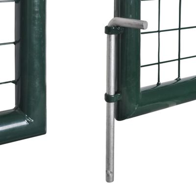 vidaXL Portão de cerca com porta dupla aço revestido em pó