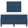 vidaXL Cama Box com colch&atilde;o com cabeceira Azul 120 x 190 cm tecido