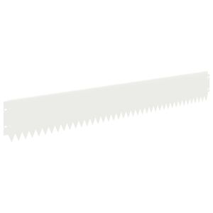 vidaXL Acabamento para Gramado 30 unid. 103 x 15 cm A&ccedil;o Branco