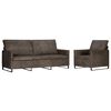 vidaXL Conjunto de Sof&aacute;s 2 pcs Cinzento-Escuro
