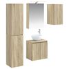 vidaXL Conjunto de Arm&aacute;rios para Banheiro 5 pcs Carvalho Sonoma