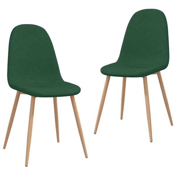 vidaXL Cadeiras de jantar 2 pcs tecido verde