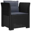 vidaXL Poltrona 1 Lugar com Almofadas Look Rattan PP Antracite