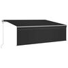 vidaXL Toldo autom&aacute;tico c/ estore/LED/sensor vento 4,5x3 m antracite