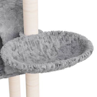 vidaXL Árvore para gatos c/ arranhadores sisal 108,5 cm cinza-claro
