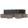 vidaXL Conjunto de Sof&aacute; de Jardim com almofada 7 pcs Cinzeto vime PE