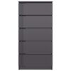 vidaXL Aparador c/ gavetas 60x35x121 cm contraplacado cinza brilhante