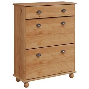 vidaXL Arm&aacute;rio de Sapatos com gaveta ASKIM Castanho 85 x 35 x 108 cm