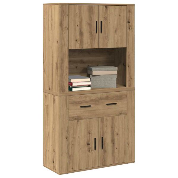 vidaXL Highboard com gaveta carvalho artisiano 80 x 33 x 150 cm