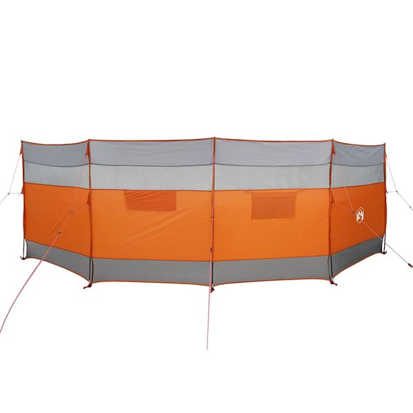 vidaXL Corta-vento de campismo 510x153 cm imperme&aacute;vel cinza/laranja