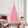 vidaXL &Aacute;rvore de Natal com 300 LEDs com suporte Rosa 180 cm PVC