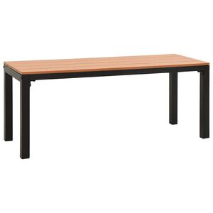 vidaXL Banco de jardim 110 cm a&ccedil;o e WPC castanho e preto