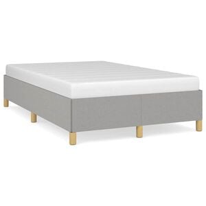 vidaXL Estrutura de cama sem colch&atilde;o cinza claro tecido