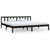 vidaXL Estrutura de cama super king 180x200 cm pinho maci&ccedil;o preto