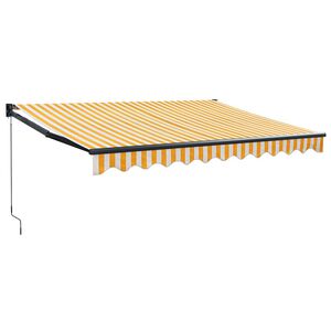vidaXL Toldo retr&aacute;til 3x2,5 m tecido e alum&iacute;nio amarelo e branco