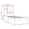 vidaXL Estrutura cama pequena solteiro 75x190 cm madeira maciça preto