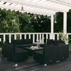 vidaXL 9 pcs conjunto lounge de jardim c/ almofad&otilde;es vime PE preto