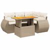 vidaXL 5 pcs conjunto de sof&aacute;s p/ jardim com almofad&otilde;es vime PE bege