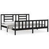 vidaXL Estrutura de cama com cabeceira 200x200 cm madeira maci&ccedil;a preto