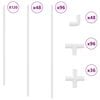vidaXL Tubo de PVC 12 pcs Branco 12,2 x 1,8 x 500 mm PP e PE