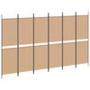 vidaXL Divis&oacute;ria de Quarto de 6 Pain&eacute;is Bege 300 x 180 cm Tecido