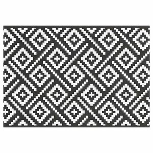 vidaXL Tapete de exterior 160x230 cm ARAKIL PP branco e preto