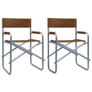 vidaXL Cadeiras de realizador 2 pcs a&ccedil;o castanho