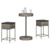 vidaXL 3 pcs conjunto de bar p/ jardim c/ almofad&otilde;es vime PE cinzento