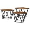 vidaXL Mesa de centro 3 pcs Madeira Antiga Madeira de Engenharia e A&ccedil;o