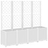 vidaXL Vaso/floreira de jardim c/ treli&ccedil;a 160x40x140 cm PP branco