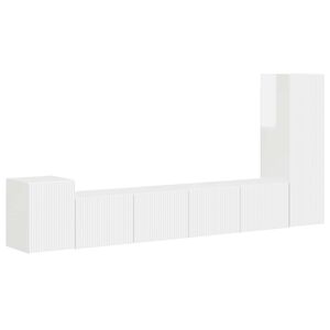 vidaXL Conjunto de m&oacute;vel de TV 3 pcs Branco Brilhante