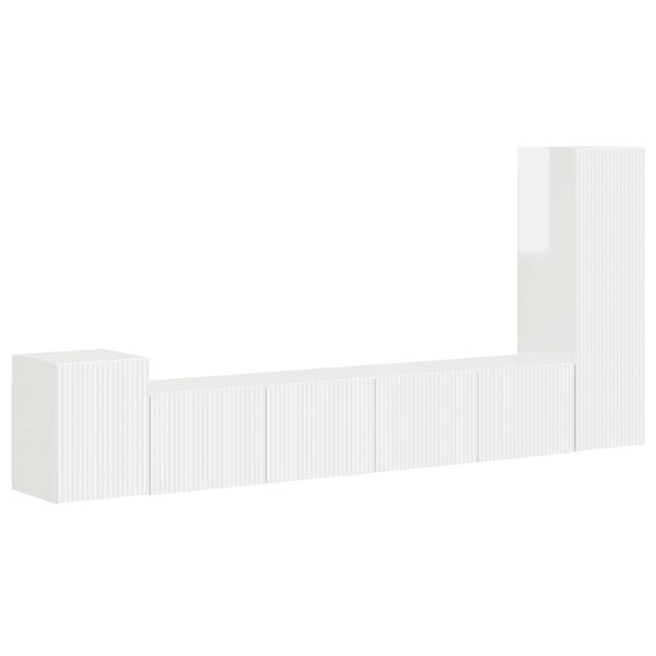 vidaXL Conjunto de m&oacute;vel de TV 3 pcs Branco Brilhante