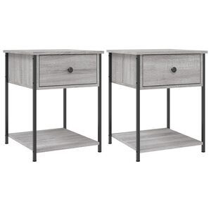 vidaXL Mesas de cabeceira 2pcs 44x45x58 deriv. de madeira cinza sonoma