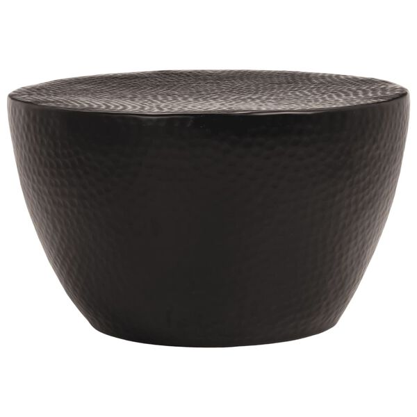 vidaXL Mesa de centro em alum&iacute;nio martelado &Oslash; 50x30 cm preto