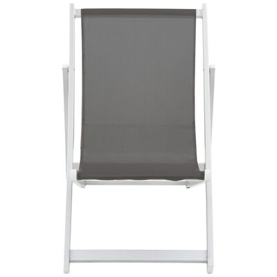 vidaXL Cadeiras de praia dobráveis 2 pcs alumínio e textilene cinzento