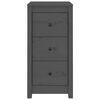 vidaXL Aparadores 2 pcs 40x35x80 cm madeira de pinho maciça cinza